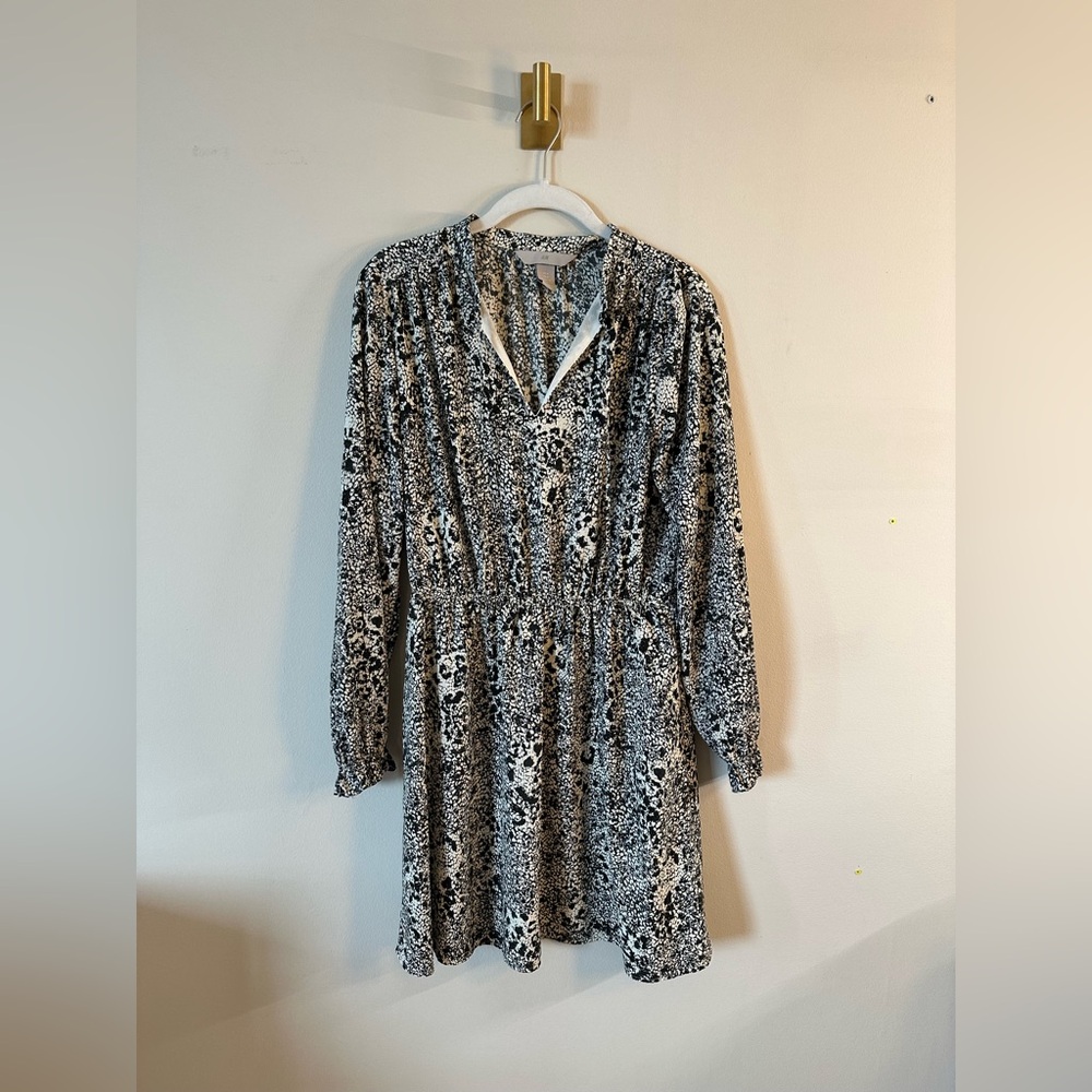 H&M Black and White Patterned Dress